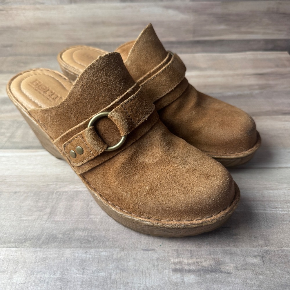 Brown Suede Women's Clogs